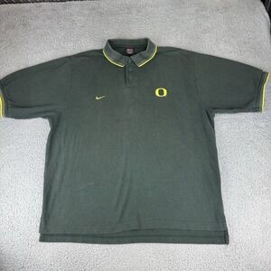 Nike Oregon Ducks Team polo‎ shirt mens XL short sleeve green Vintage Y2k
